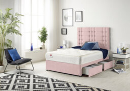 Somnior Beds Somnior Bliss Plush Pink 4Ft6 Memory Foam Divan Bed With 4 Drawers, Mattress & Headboard - Double - thumbnail 3