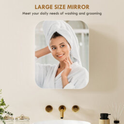 Homcom Wall Mounted Bathroom Cabinet With Mirror Adjustable Shelves White - thumbnail 6