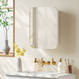 Homcom Wall Mounted Bathroom Cabinet With Mirror Adjustable Shelves White - thumbnail 9