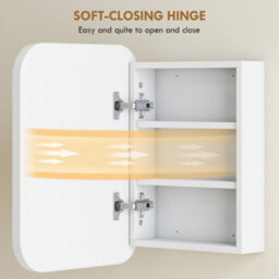 Homcom Wall Mounted Bathroom Cabinet With Mirror Adjustable Shelves White - thumbnail 8