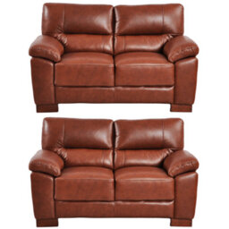 Furniture Instore Dalmore Genuine Leather Tan 2+2 Seater Sofa Set