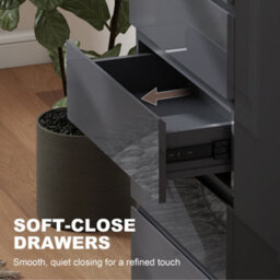 Homcom Bedroom Chest Of Drawers, 5 Drawers Dresser, Drawer Unit, Grey - thumbnail 7