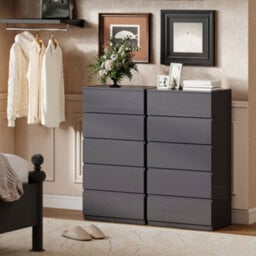 Homcom Bedroom Chest Of Drawers, 5 Drawers Dresser, Drawer Unit, Grey - thumbnail 9