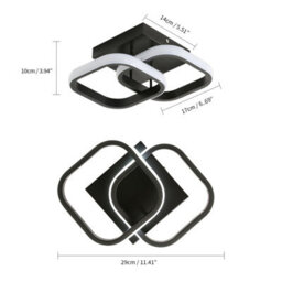 Pheashine Ceiling Lights ,modern Square Led Ceiling Light,22W Black, 6500K Cool White For Bedroom, Kitchen Or Study Room - thumbnail 4