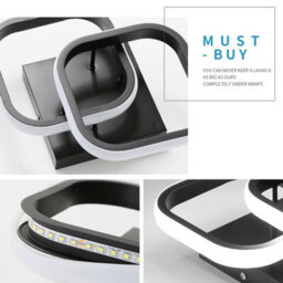 Pheashine Ceiling Lights ,modern Square Led Ceiling Light,22W Black, 6500K Cool White For Bedroom, Kitchen Or Study Room - thumbnail 3