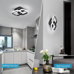 Pheashine Ceiling Lights ,modern Square Led Ceiling Light,22W Black, 6500K Cool White For Bedroom, Kitchen Or Study Room - thumbnail 5