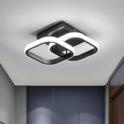 Pheashine Ceiling Lights ,modern Square Led Ceiling Light,22W Black, 6500K Cool White For Bedroom, Kitchen Or Study Room - thumbnail 2