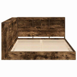 Berkfield With Headboard 2 Pcs Smoked Oak 140 X 200 Cm Engineered Wood - thumbnail 7