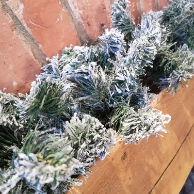Samuel Alexander 25Cm X 270Cm 9Ft Kaemingk Luxury Green Christmas Imperial Garland Snowflocked - image 1