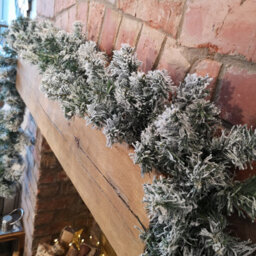 Samuel Alexander 25Cm X 270Cm 9Ft Kaemingk Luxury Green Christmas Imperial Garland Snowflocked - thumbnail 2