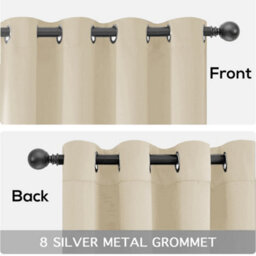 Bedlooms Cream Thermal Insulated Blackout Window Eyelet Curtain (Pair) 46 X 54 Inches With Tie Backs Two - thumbnail 4