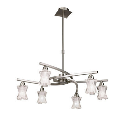 Luminosa Lighting Luminosa Alaska Pendant Convertible To Semi Flush 6 Light L1/sgu10, Satin Nickel - image 1