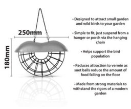 St Helens Home & Garden Wood Metal Suet Bird Feeder With Hanging Chain - thumbnail 2