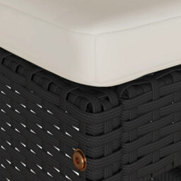 Berkfield Garden Bar Stools With Cushions 4 Pcs Black Poly Rattan - thumbnail 7