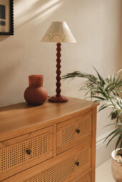 Statement Furniture Louis Aged Oak Rattan 4 Drawer Chest - thumbnail 3