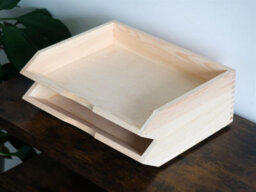 Woodeedoo Set Of 4 Stackable Horizontal Wooden Letter Tray A4 Document Holder Paper Sorter For Desk Or Office 34 X 27 X 6 Cm - thumbnail 3