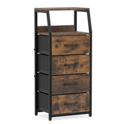 Brown 5 Drawer Storage Cabinet Vertical Storage Dresser With Foldable Fabric Drawers - thumbnail 6