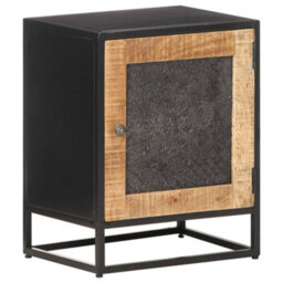 Berkfield Bedside Cabinet 40X30X50 Cm Rough Mango Wood - thumbnail 9