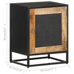 Berkfield Bedside Cabinet 40X30X50 Cm Rough Mango Wood - thumbnail 6