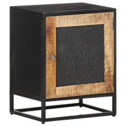 Berkfield Bedside Cabinet 40X30X50 Cm Rough Mango Wood - thumbnail 1