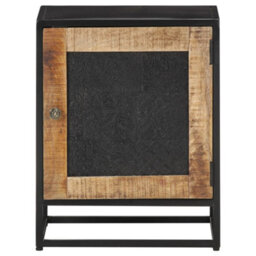 Berkfield Bedside Cabinet 40X30X50 Cm Rough Mango Wood - thumbnail 2