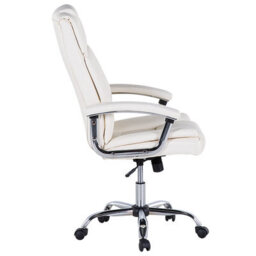 Wyld And Coco Luxwork Office Executive Chair - Light Beige Faux Leather, Height Adjustable, Swivel - thumbnail 6