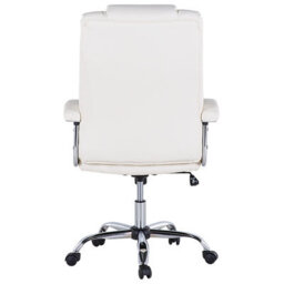 Wyld And Coco Luxwork Office Executive Chair - Light Beige Faux Leather, Height Adjustable, Swivel - thumbnail 1