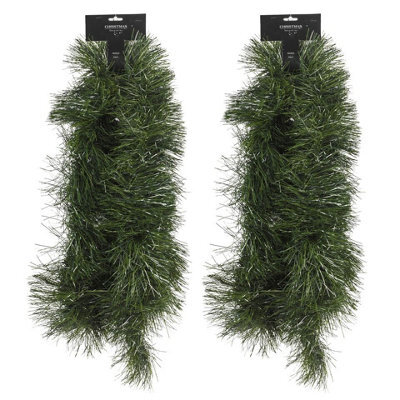 Urbn-Living Urbnliving 270Cm 2 Pcs Realistic Christmas Garland Green Leaf Fireplace Door Stairs Wreath Decor - image 1