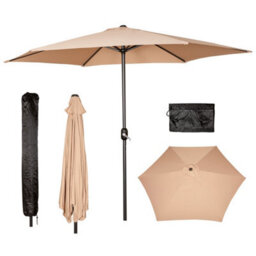 Samuel Alexander 2.7M Beige Havana Garden Patio Parasol With Crank Handle - thumbnail 8