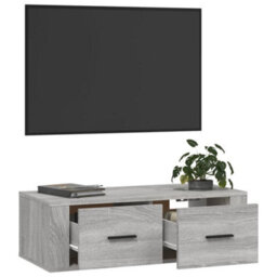 Berkfield Hanging Tv Cabinet Grey Sonoma 80X36X25 Cm Engineered Wood - thumbnail 5