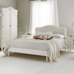 Liberty Rattan White Wooden Bed Frame - King Size 5Ft Bed Frame Only