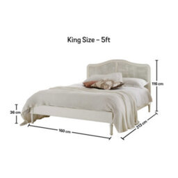 Liberty Rattan White Wooden Bed Frame - King Size 5Ft Bed Frame Only - thumbnail 4