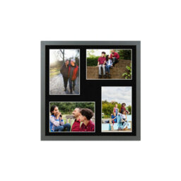 AK Frames 12X12 Dark Grey Sleek Multi Photo Frame With Black Mount - Holds 4 Apertures (4X) 6X4 Photos - thumbnail 1