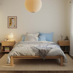 Flexispot Maple King Size Solid Wood Bed Frame With Japanese Joinery, 150 X 200 Cm - thumbnail 1