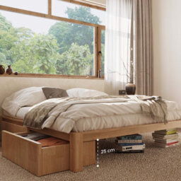 Flexispot Maple King Size Solid Wood Bed Frame With Japanese Joinery, 150 X 200 Cm - thumbnail 4