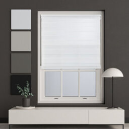 Furnished Day And Night Roller Blinds - White Striped Roller Shades For Windows And Doors (W)70Cm (L)210Cm - thumbnail 2