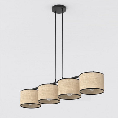 Emibig Lighting Emibig Eco Pendant Lamp 4 X E27 Black / Rattan - image 1