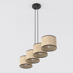 Emibig Lighting Emibig Eco Pendant Lamp 4 X E27 Black / Rattan - thumbnail 7