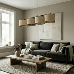 Emibig Lighting Emibig Eco Pendant Lamp 4 X E27 Black / Rattan - thumbnail 2