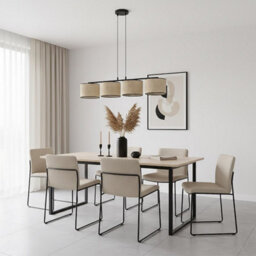 Emibig Lighting Emibig Eco Pendant Lamp 4 X E27 Black / Rattan - thumbnail 6