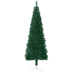 Berkfield Slim Artificial Half Christmas Tree With Stand Green 210 Cm - thumbnail 4