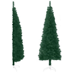 Berkfield Slim Artificial Half Christmas Tree With Stand Green 210 Cm - thumbnail 2
