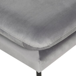Wyld And Coco Glamour Velvet Pillow-Top Ottoman Footstool Grey With Aluminium Legs, W70 X D70 X H44Cm - thumbnail 5