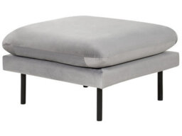 Wyld And Coco Glamour Velvet Pillow-Top Ottoman Footstool Grey With Aluminium Legs, W70 X D70 X H44Cm - thumbnail 3