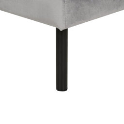 Wyld And Coco Glamour Velvet Pillow-Top Ottoman Footstool Grey With Aluminium Legs, W70 X D70 X H44Cm - thumbnail 6