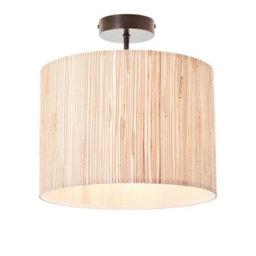 Luminosa Lighting Luminosa Longshore Single Semi Flush Ceiling Lamp, Natural Seagrass, Matt Black