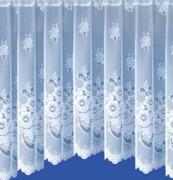 Tyrone Textiles Floral Design Net Lace Curtain Jardiniere With Elevated Base 508Cm Width X 137Cm Drop - thumbnail 1