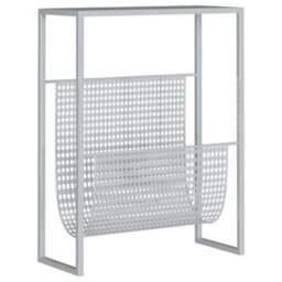 Berkfield Durable Magazine Rack Silver 35X15X45 Cm Steel