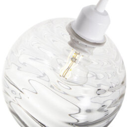 Happy Homewares Modern Designer Clear Circular Ribbed Glass Non Electric Pendant Lamp Shade - thumbnail 4