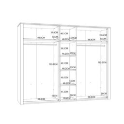 Wyld Haus Geneva 5-Door Wardrobe In White Riviera Oak And Sibiu Light Larch With Shelves And Hanging Rails - thumbnail 7